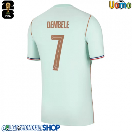 Maglie da calcio Francia Ousmane Dembele #7 Seconda Maglia Mondiali 2026  Manica Corta